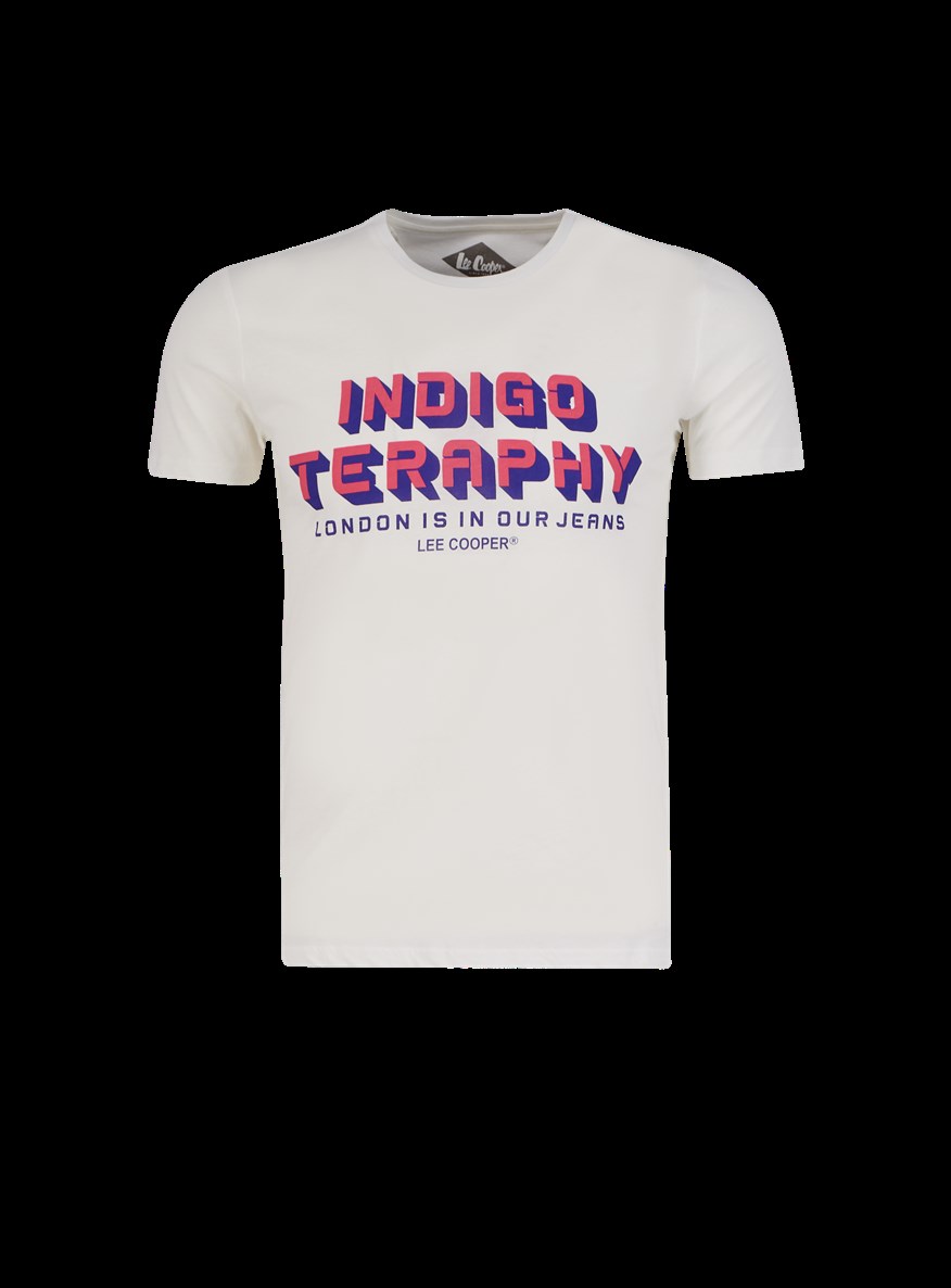 Teraphy Erkek %100 Pamuk Bisiklet Yaka T-Shirt Off White