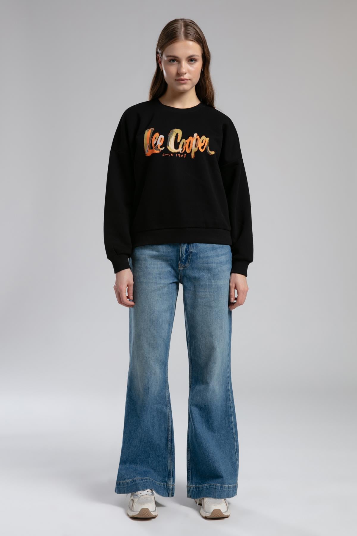 Tila Kadın O Yaka Sweatshirt Siyah