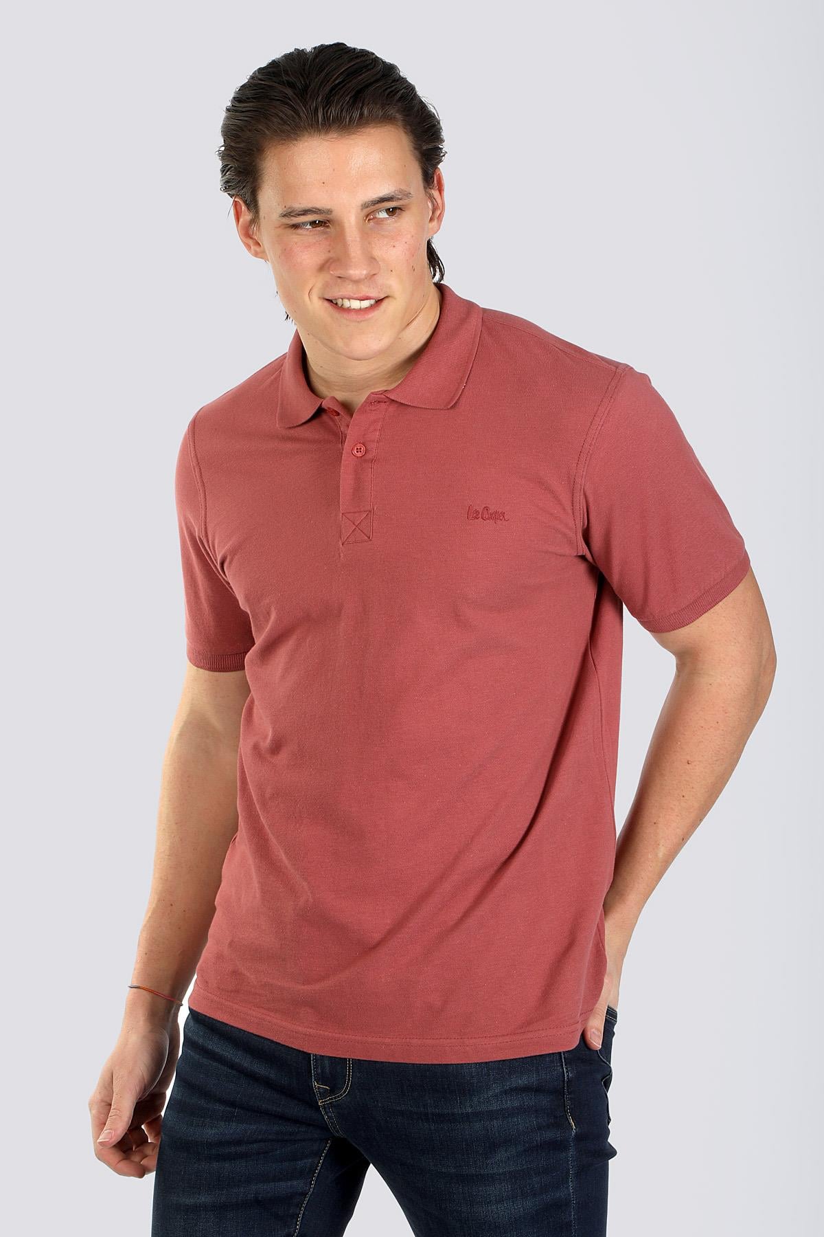 Twins 1 Erkek %100 Pamuk Pike Polo Yaka T-Shirt Gül Kurusu - Lee