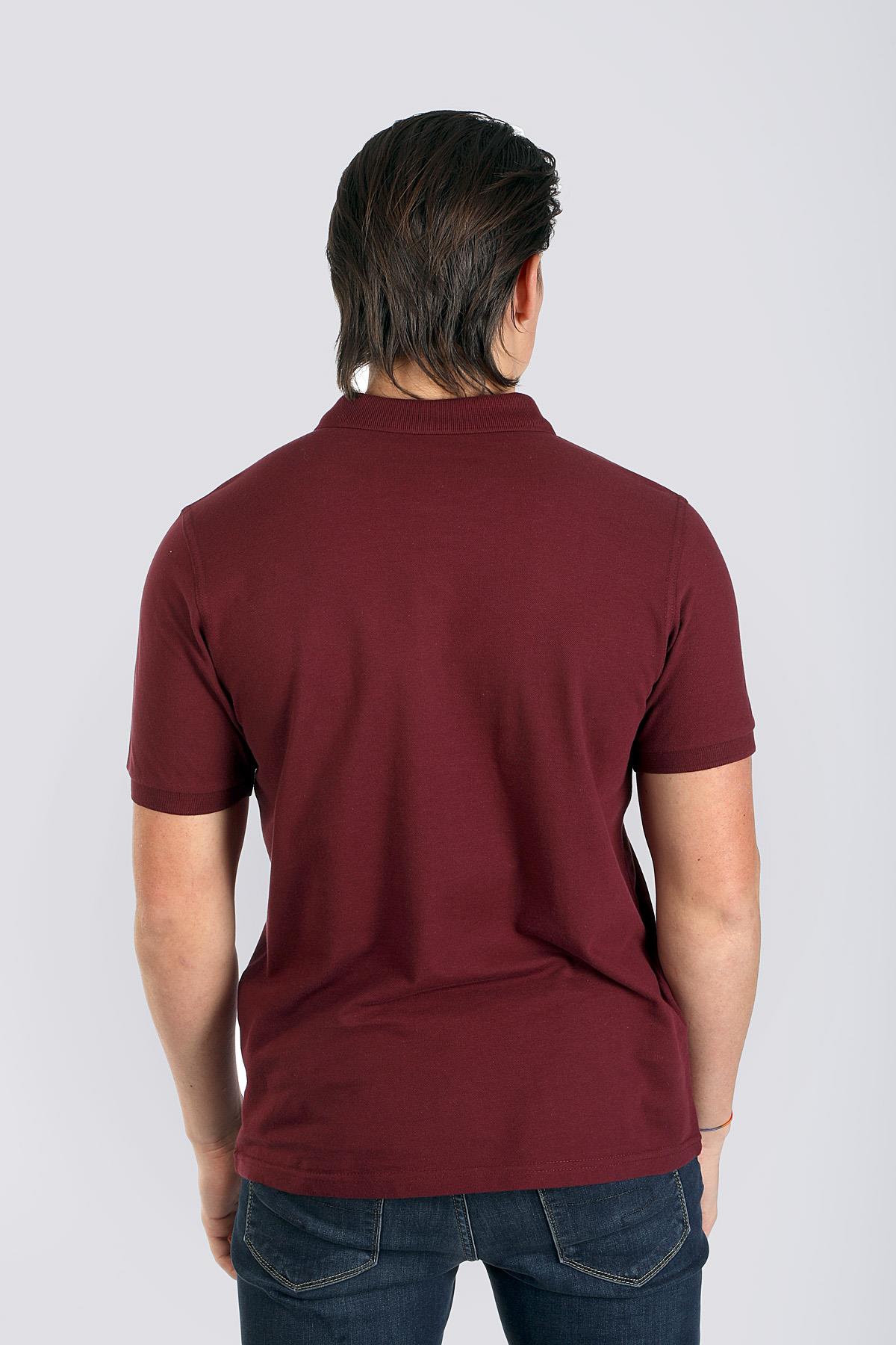 Twins 1 Erkek %100 Pamuk Pike Polo Yaka T-Shirt Mürdüm