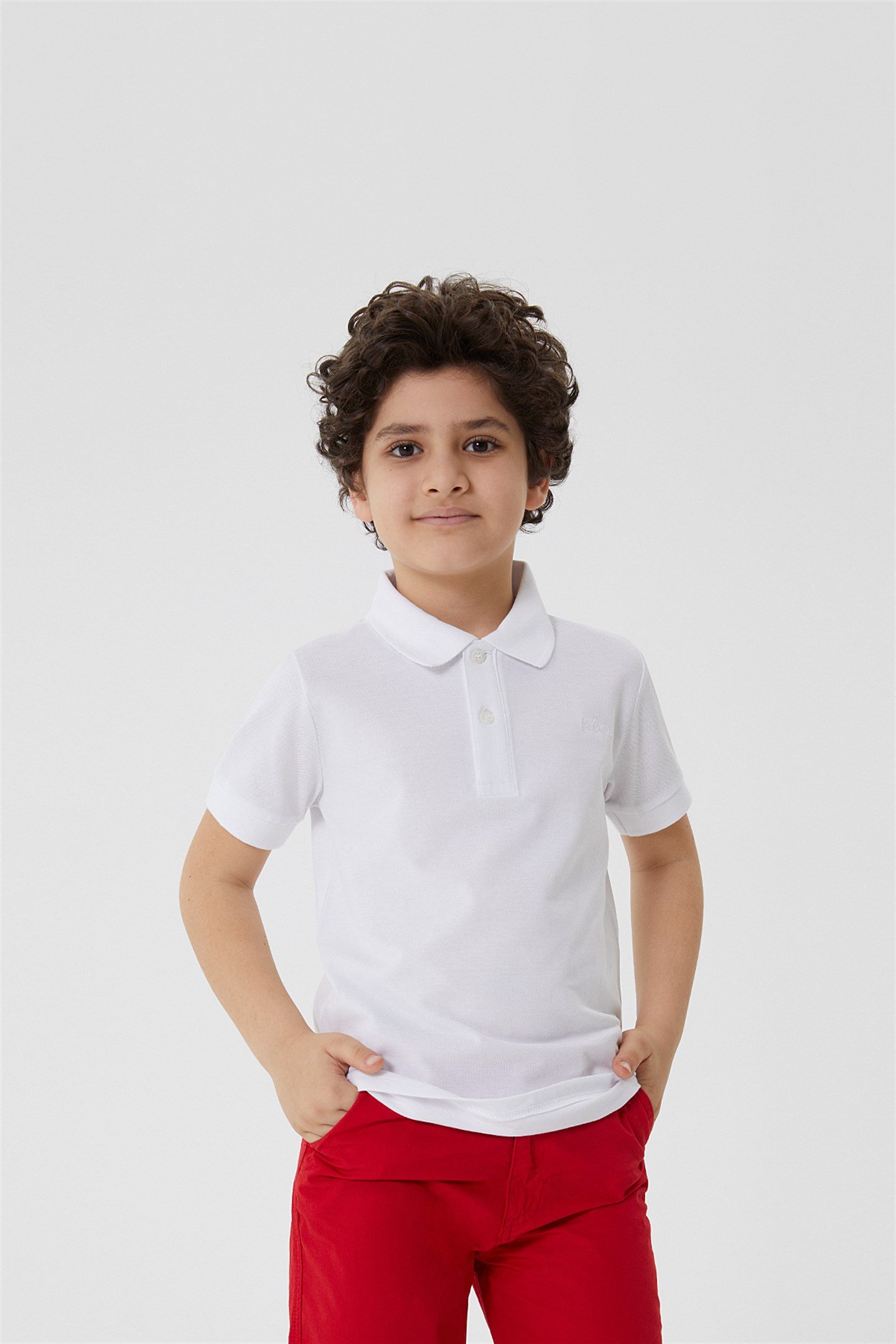 Twins Erkek Çocuk Polo Yaka T-Shirt Beyaz - Lee Cooper