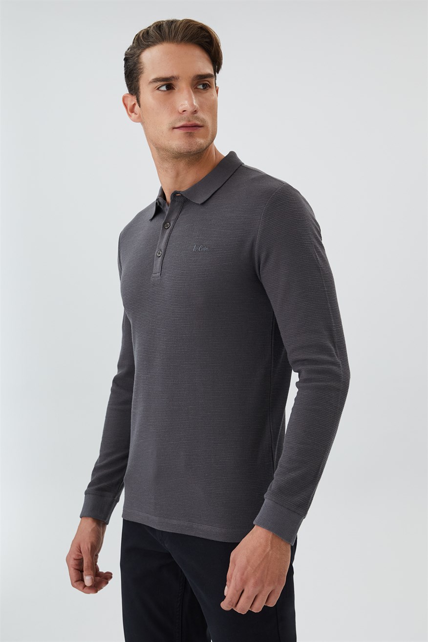 Tylens Erkek Polo Yaka U.Kol T-Shirt Antrasit