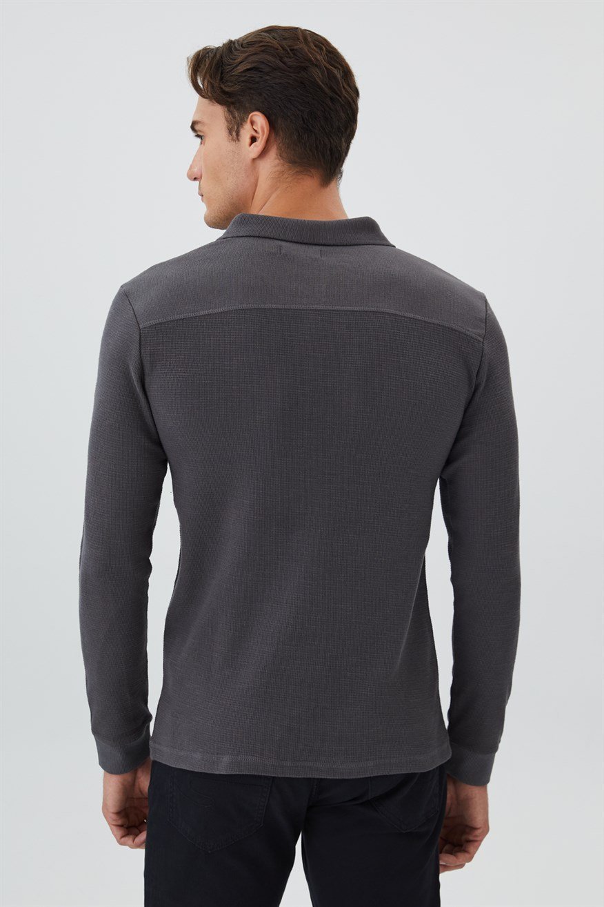 Tylens Erkek Polo Yaka U.Kol T-Shirt Antrasit