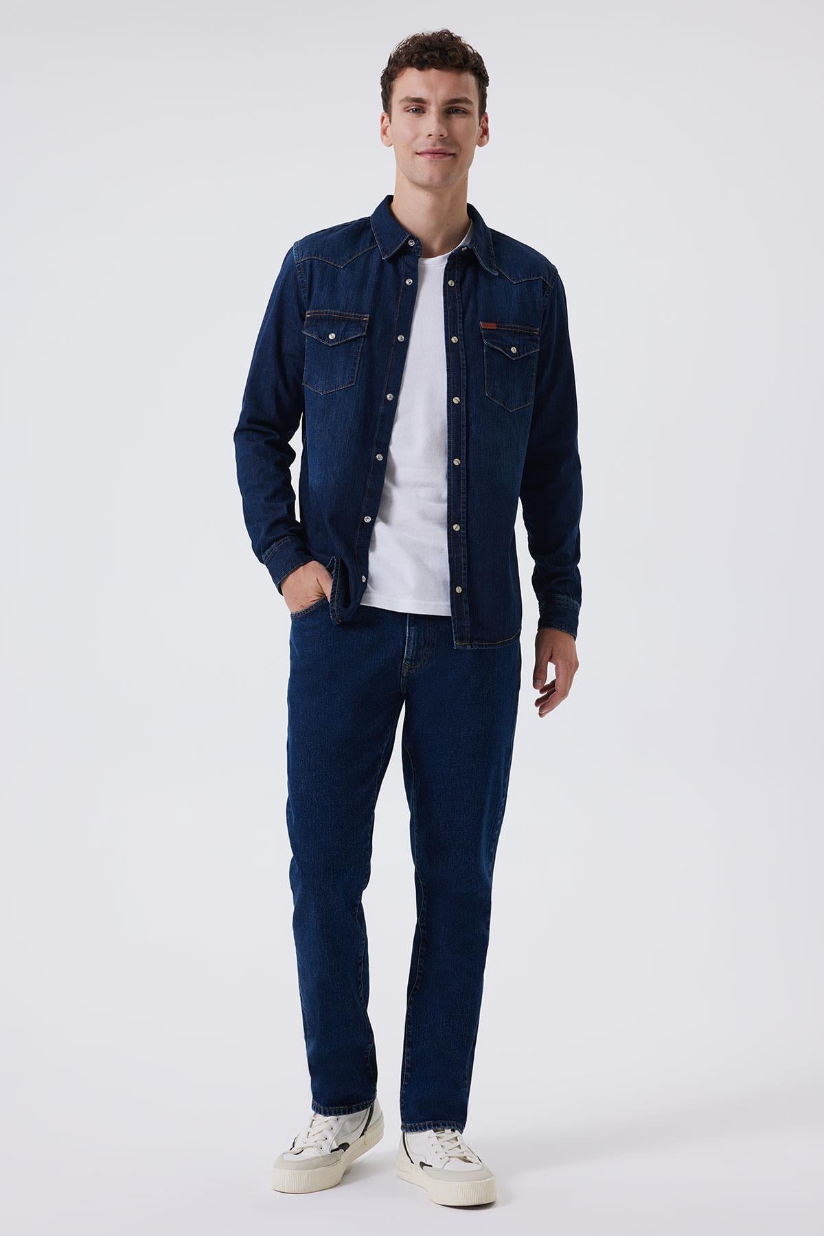 Wolker 1 Erkek Jean Gömlek Denım