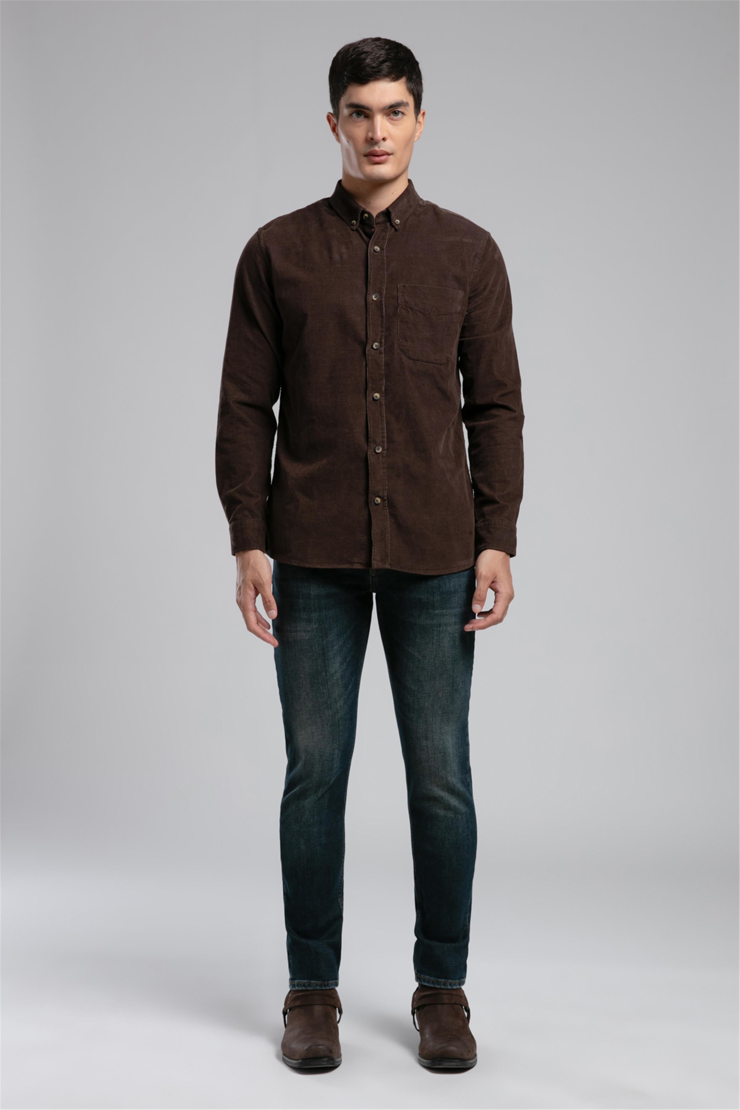 WORNES ERKEK KADİFE U.KOL GÖMLEK