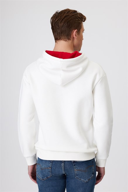 Ember Erkek Kapüşonlu Sweatshirt Off White