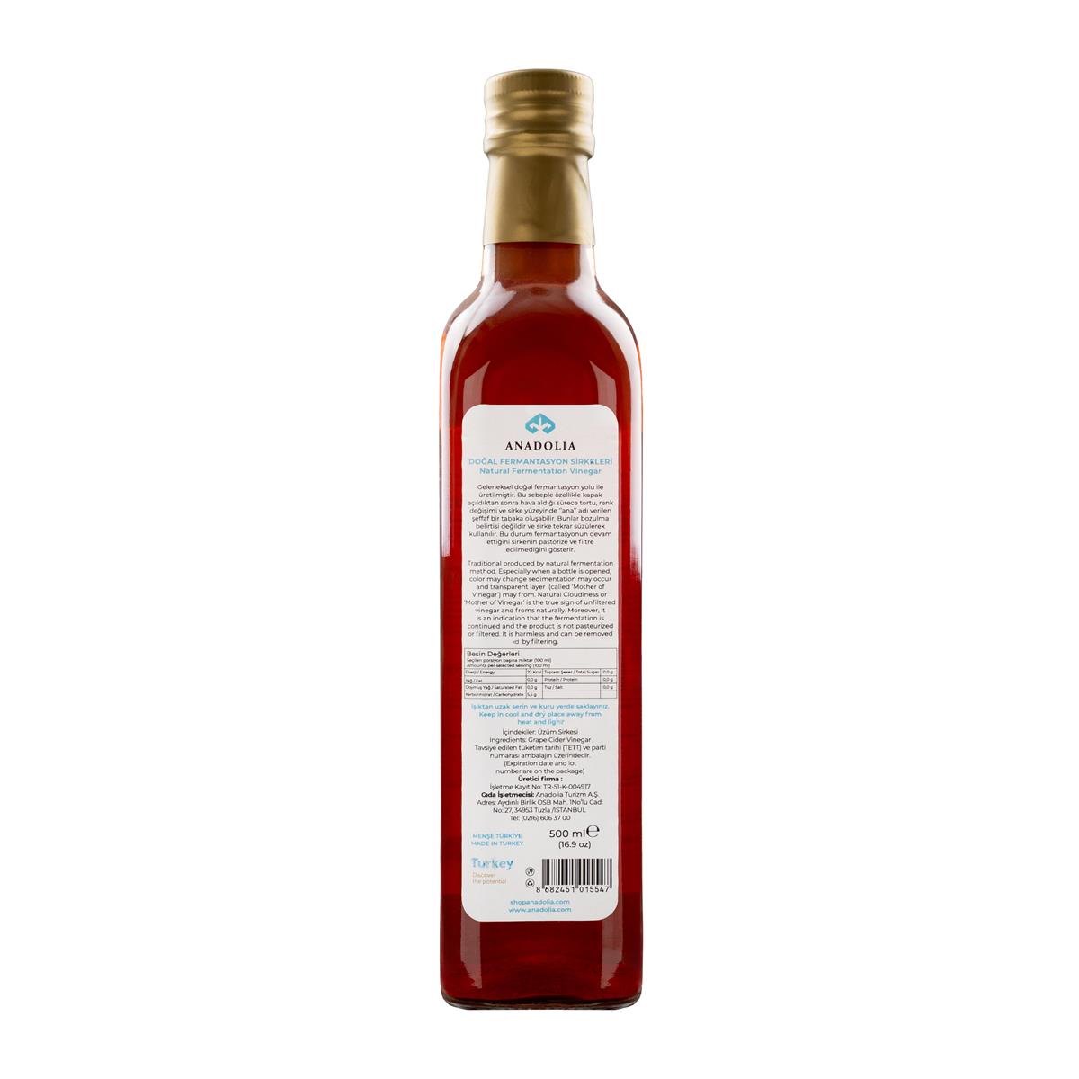 Üzüm Sirkesi Doğal Fermantasyon 500 ml