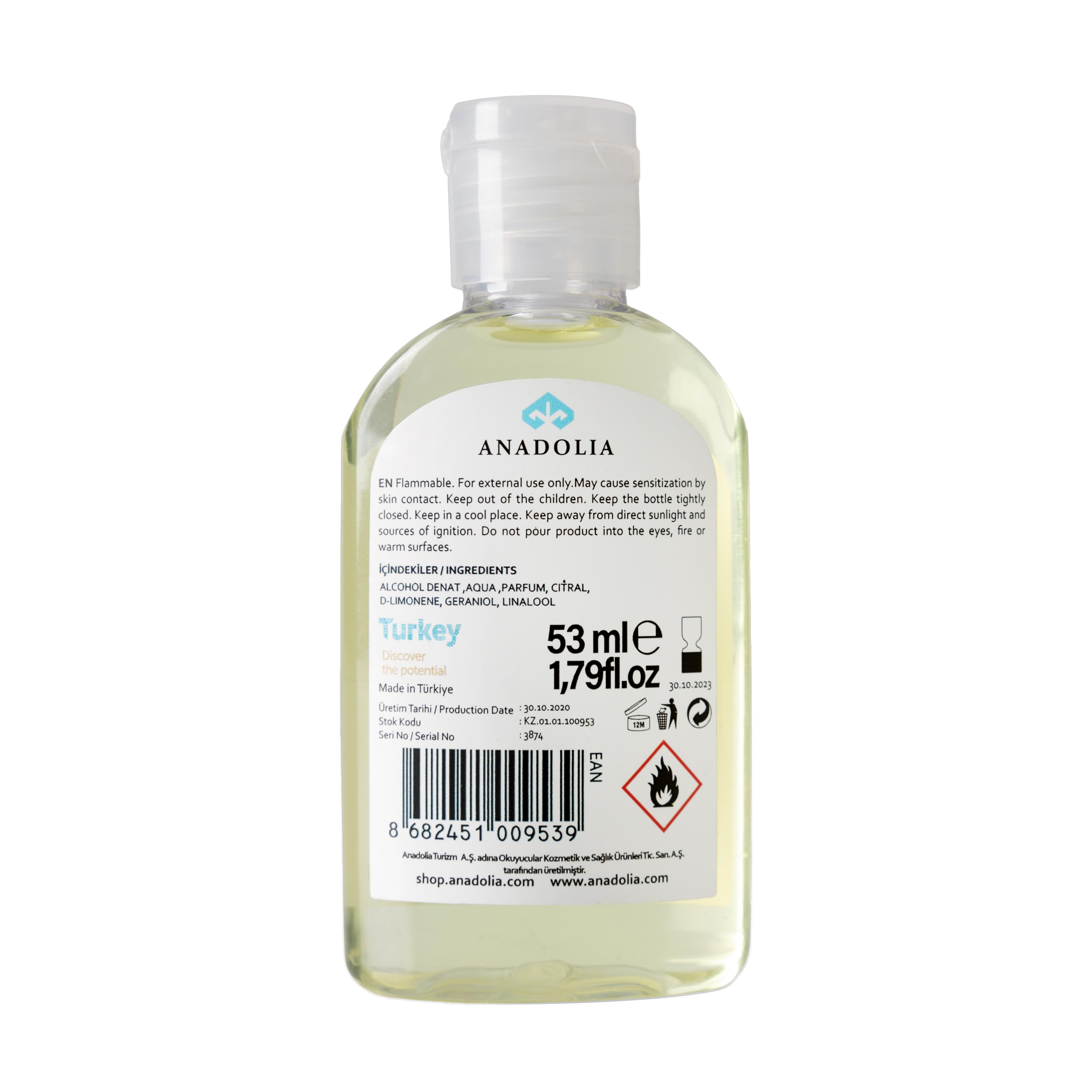 Anadolia Limon Kokulu 80° Cep Boy Kolonya 53 ml