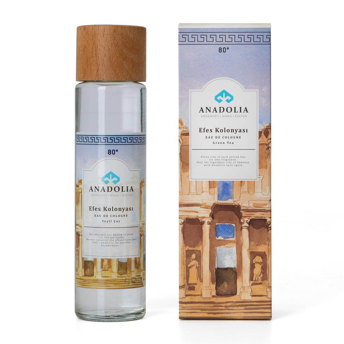 Efes Yeşil Çay Kokulu 80° Cam Şişe Kolonya 180 ml
