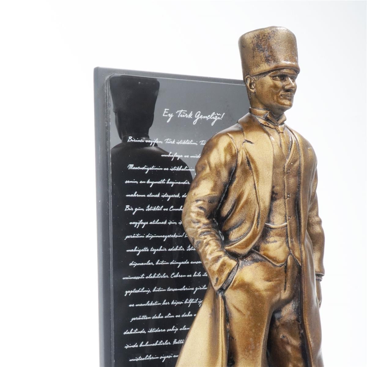 Ey Türk Gençliği Kaideli Mermerit Atatürk Heykeli