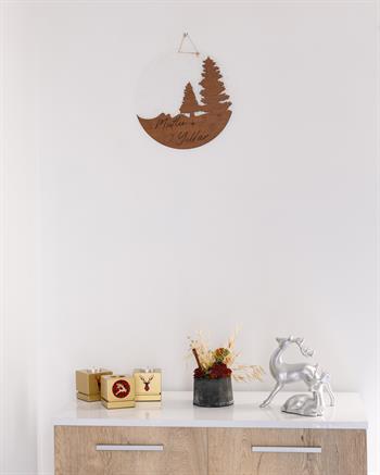 Yılbaşı Temalı Ahşap Detaylı Kapı ve Duvar Süsü