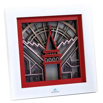 Galata ArtDeco Kırmızı Ahşap Duvar Panosu