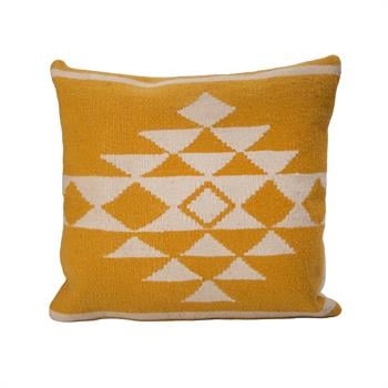 El Dokuması Kök Boya Etnik Desenli Yün Kilim Kırlent