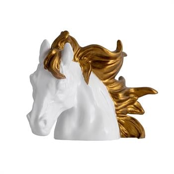 Dekoratif At Başı Biblo - Gold