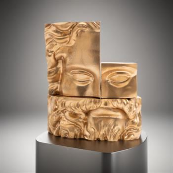 Altın Varaklı Zeus Başı Dekoratif Obje