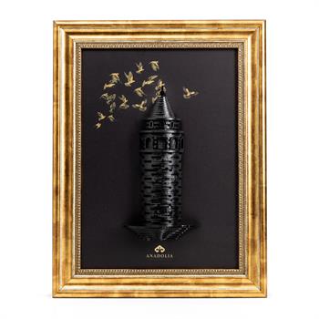 Galata Güvercinli Boyutlu Ahşap Duvar Panosu