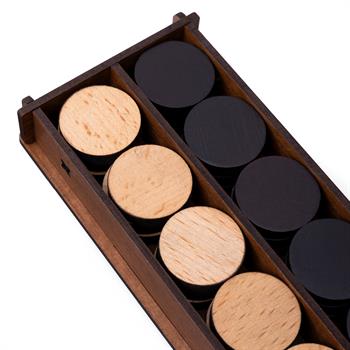 2 Numara Düz Tavla Pulu ve 2li Zar Takımı