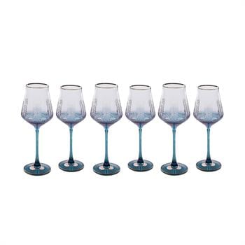 Mavi Platin 6’lı Kadeh Seti
