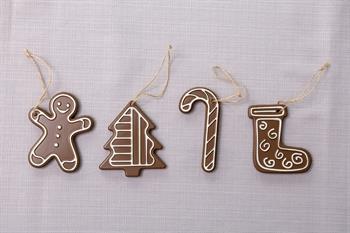 Kurabiye Tasarımlı 4lü Ağaç Süsleri