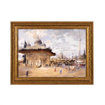 Eugène Flandin Sultan III. Ahmet Çeşmesi Tablo