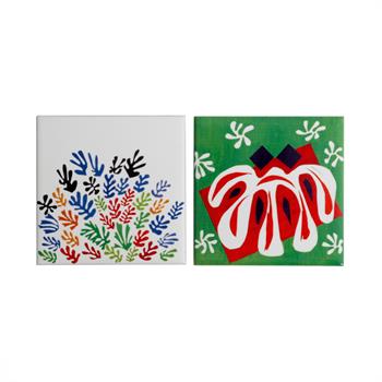 Henri MatisseThe Cut Outs Seramik Ahşap Kutulu 2li Bardak Altlığı