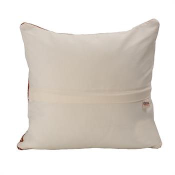 El Dokuması Kök Boya Geometrik Desen Yün Kilim Kırlent