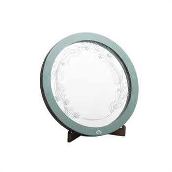 Yaprak Desenli Yuvarlak Masa Üstü Ayna