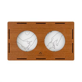 Anneler Gününe Özel Ahşap Kutulu 2li Bardak Altlığı