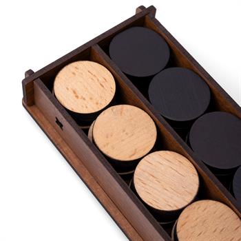 4 Numara Düz Tavla Pulu ve 2li Zar Takımı