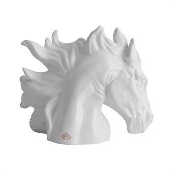 Dekoratif At Başı Biblo- Beyaz