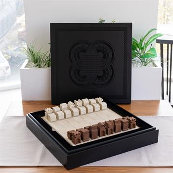 Çaturanga Satranç Takımı Kahverengi-Krem Taşlı