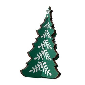 Çam Ağaçları Asılabilir Ahşap 6lı Yılbaşı Süsleri