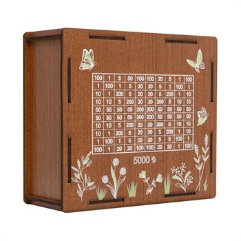 Kelebek Desenli 5000 TL Hedefli Ahşap Kumbara -  Parabox