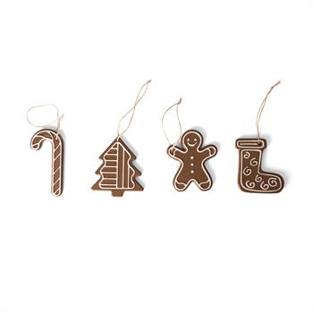 Kurabiye Tasarımlı 4lü Ağaç Süsleri