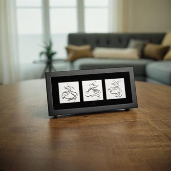 Tennure Siyah Çerçeveli Seramik Tablo Pano