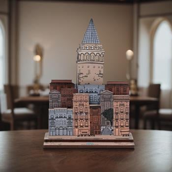 Galata Kulesi Ahşap Kutulu Notluk