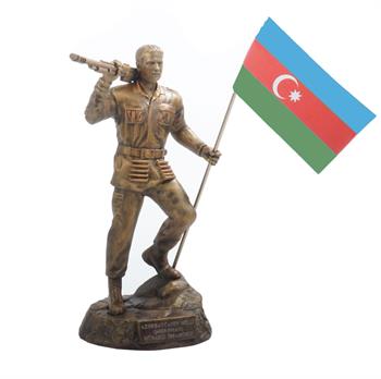 Azerbaycan Kahramanı Mübariz Ağakerimoğlu İbrahimov Mermerit Heykeli