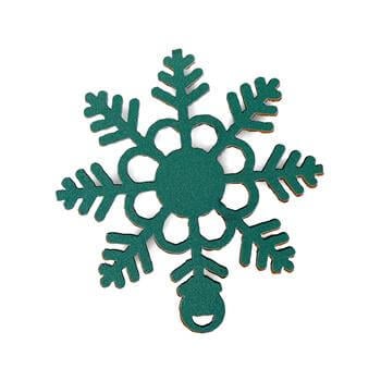 Kar Taneli Asılabilir Ahşap 6’lı Yılbaşı Süsü