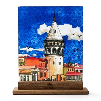 Galata Kulesi ve Gökyüzü Büyük Boy Dekoratif Cam Obje