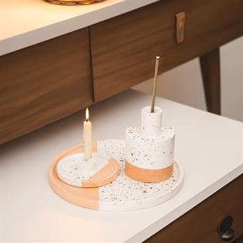 Terrazzo Desenli Mumluk ve Tütsülük