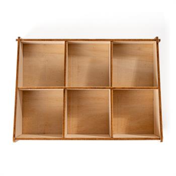 Ahşap Poşet Çay Saklama Kutusu 6 Bölmeli