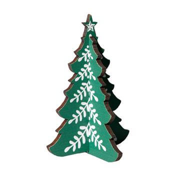 Çam Ağaçları Asılabilir Ahşap 6lı Yılbaşı Süsleri