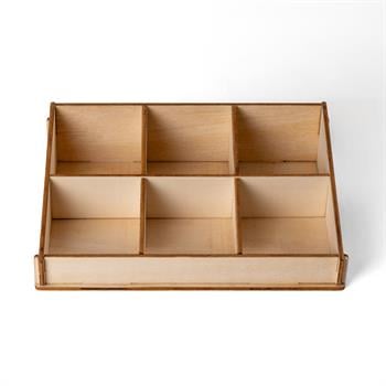 Ahşap Poşet Çay Saklama Kutusu 6 Bölmeli