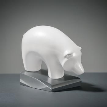 Minimal Hayvanlar Serisi Aşağı Bakan Ayı Dekoratif Obje