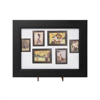 Dekoratif 4lü Fotoğraf Çerçevesi - Siyah