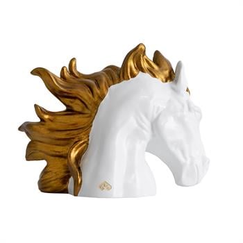 Dekoratif At Başı Biblo - Gold