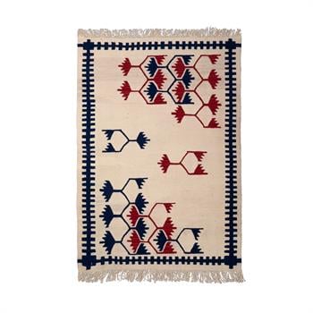 El Dokuması Saç Bağı Desenli Kök Boya Kilim