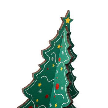 Çam Ağaçları Asılabilir Ahşap 6lı Yılbaşı Süsleri