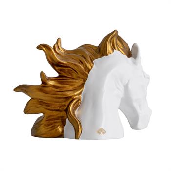 Dekoratif At Başı Biblo - Gold