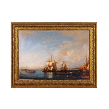 Félix Ziem Boğazda Kayık ve Yelkenliler Tablo